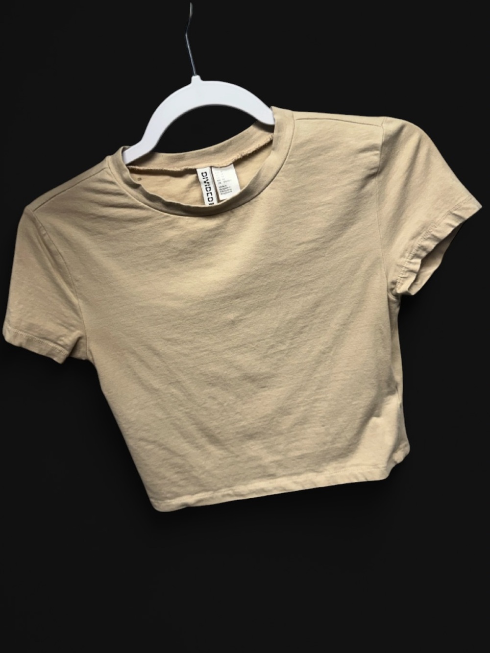 Divided Women's Tan Cropped Crew Neck Tee